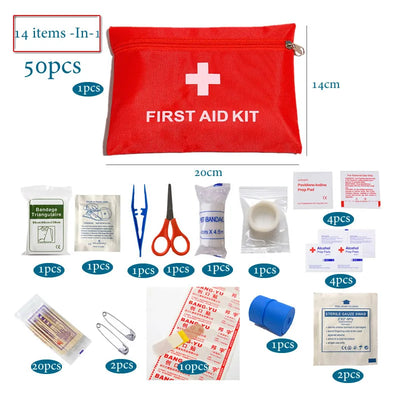 50pcs portable first aid kit for emergencies