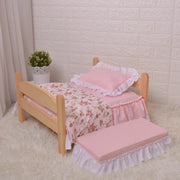 Luxury pet bed made of solid wood with cozy cushion set