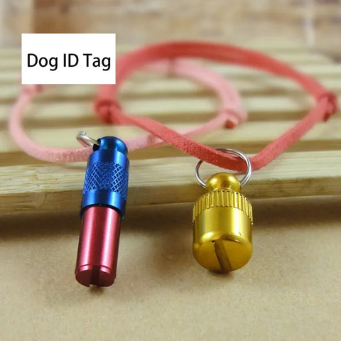 Pet identity tag with address and phone info
