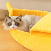 Banana Sleeping Bag for Pets – Soft & Cozy Cat Mat