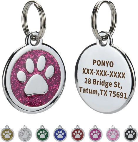 Pet collar tag with personalized engraving
