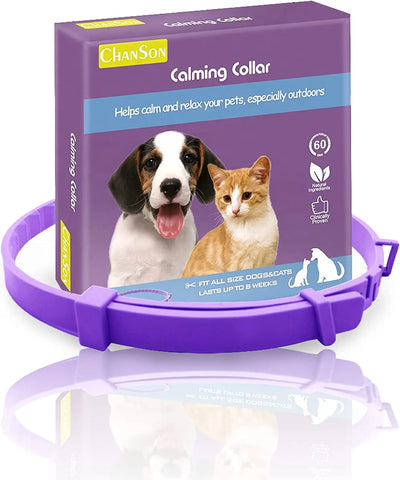 Red anxiety-reducing collar for cats and dogs