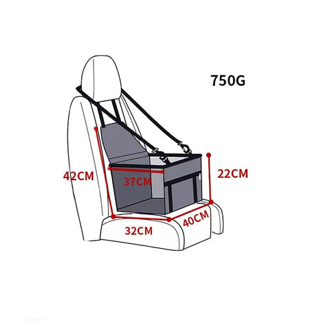 Comfortable foldable dog car seat with safety harness