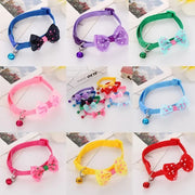 "Durable pet collar with bow, suitable for kittens and puppies